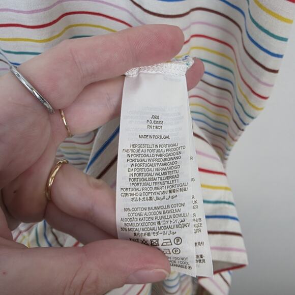 Boden White Colorful Summer Rainbow Striped Ella T-Shirt Maxi Dress Size 12 - Picture 7 of 10